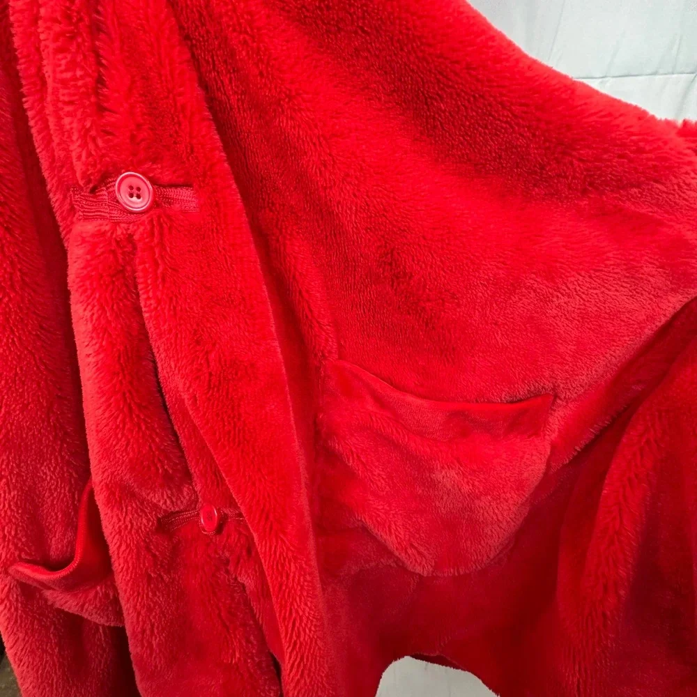 Disney Minnie Mouse Red Plush Hooded Wearable Blanket Robe with Pockets OEKO-TEX